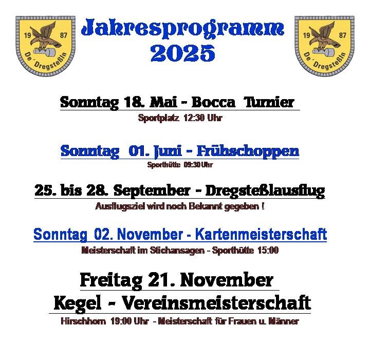 Dregstel - Jahreprogramm - 2025 II